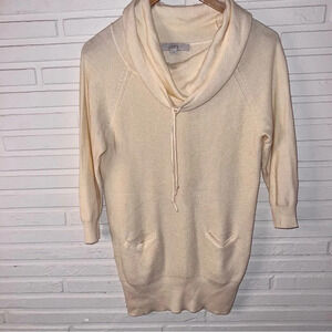 Loft Ivory Cowl Neck Oversized Knit Pullover Sweater, Women’s Size Extra Small